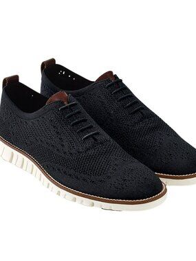 Cole Haan Zerøgrand Stitchlite Wingtip Oxford - Men’s 7M - Black/Ivory (C24948)
